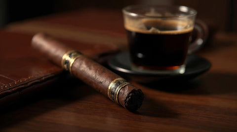 Arturo Fuente 858 Maduro cigar with a dark, oily Connecticut Broadleaf wrapper
