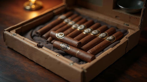Premium cigars carefully packed in a shipping box ready for fast online delivery