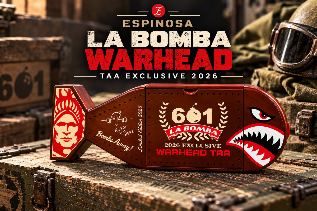 Espinosa La Bomba Warhead TAA 2026, a box-pressed toro with a Mexican San Andres wrapper
