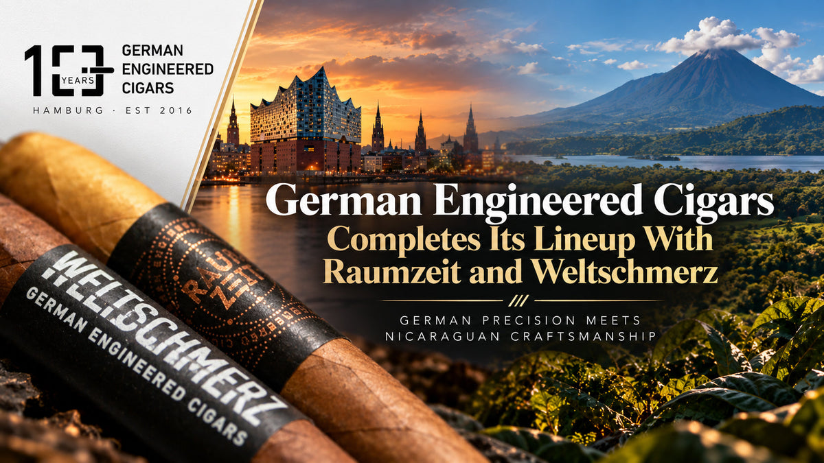 German Engineered Cigars Raumzeit and Weltschmerz, the two blends completing the Hamburg company's lineup