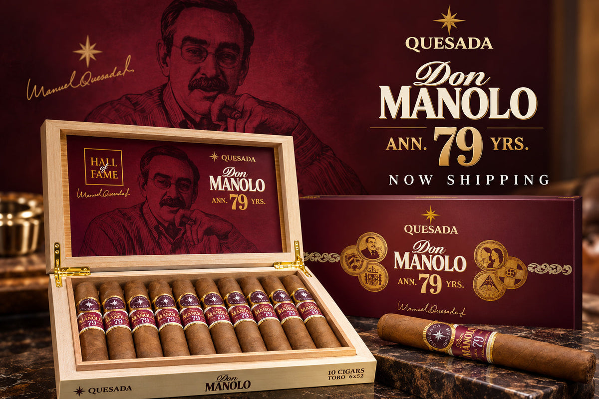 Quesada Don Manolo 79, a limited-edition 6 x 52 Toro honoring Manolo Quesada's 79th birthday