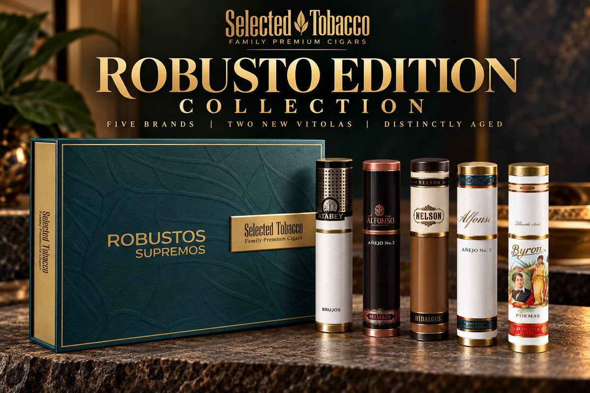 Selected Tobacco Robusto Edition Collection, a five-cigar luxury set from Nelson Alfonso's brands
