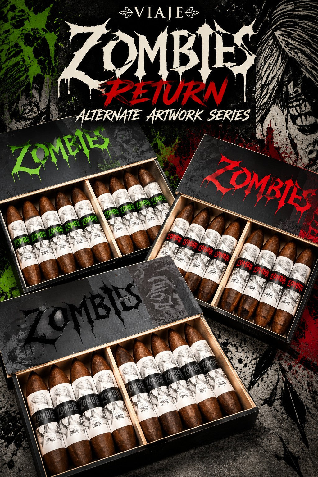 Viaje Zombie Green, Zombie Red and Zombie Black returning in a 6 x 56 Figurado with alternate artwork