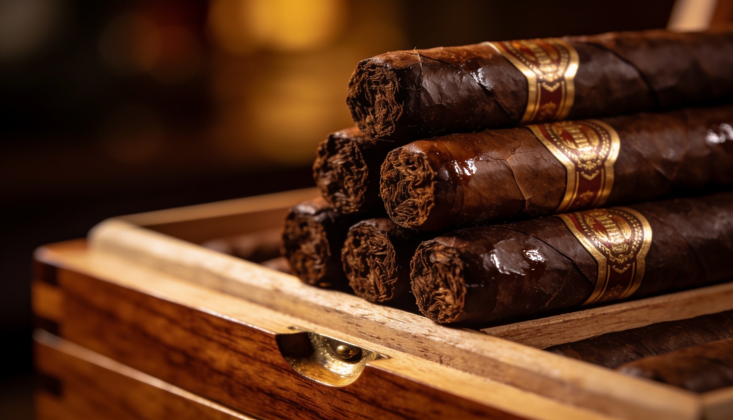 Selection of dark maduro cigars for beginners arranged on a wooden humidor