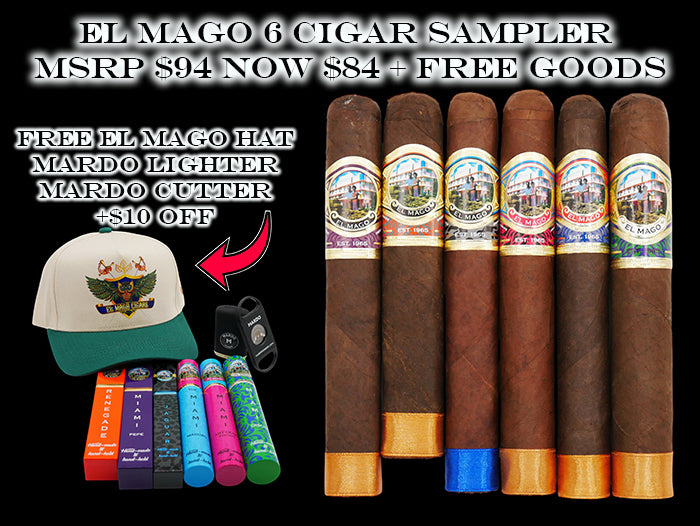 El Mago 6 Cigar Sampler with FREE Goodies