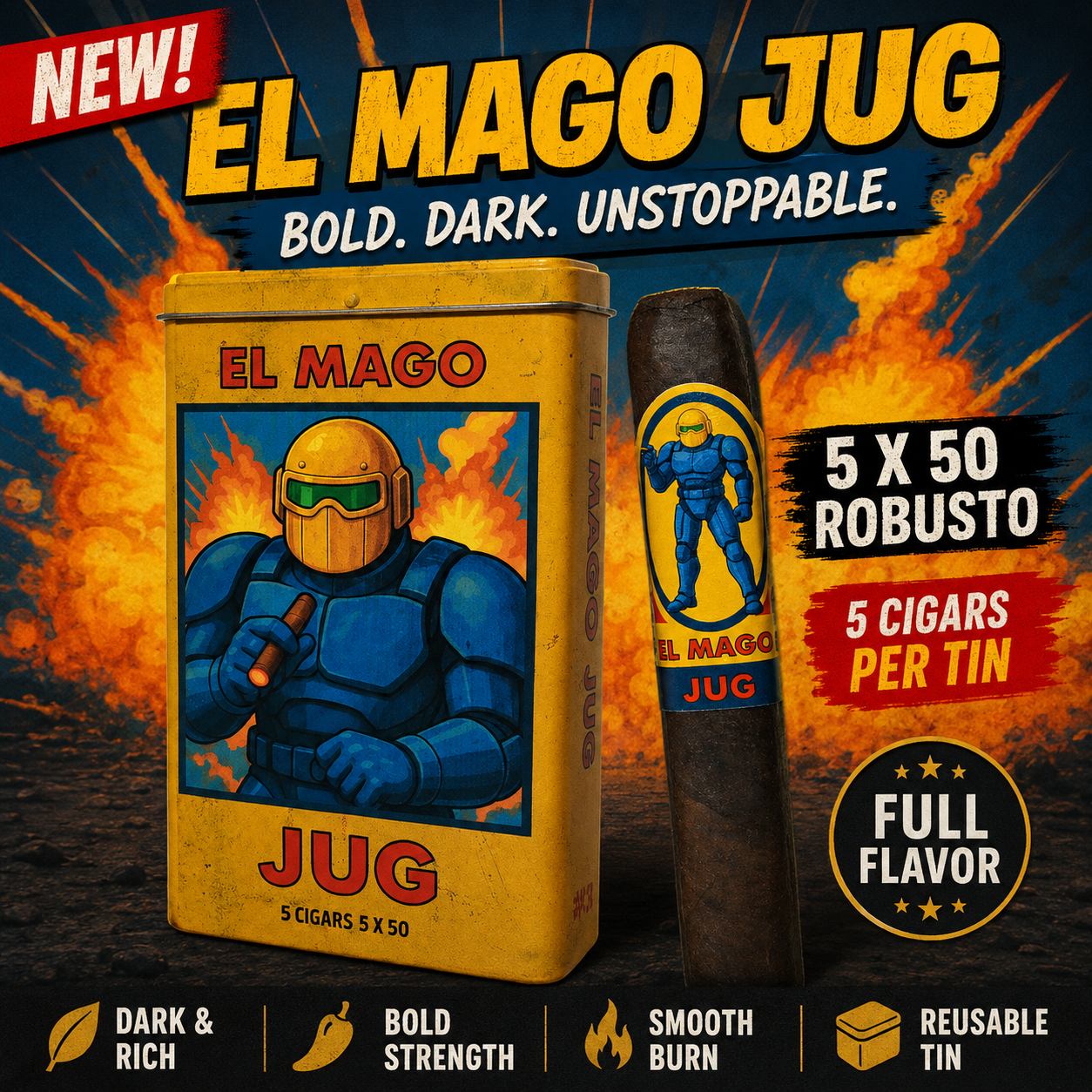 El Mago Limited Edition Jug Maduro Robusto pop up