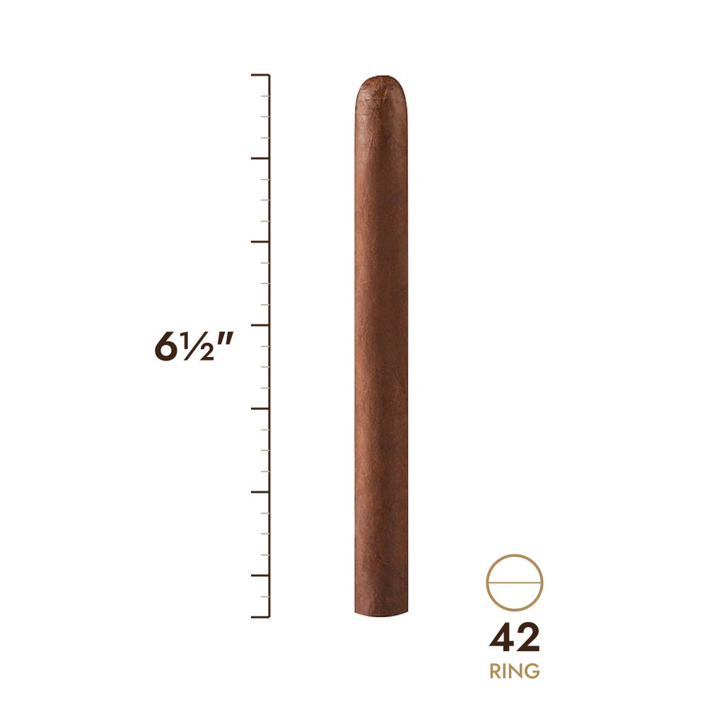 Cigar size: 6½" long, 42 ring gauge, to scale