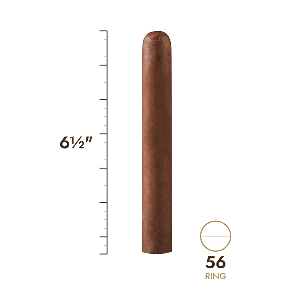 Cigar size: 6½" long, 56 ring gauge, to scale